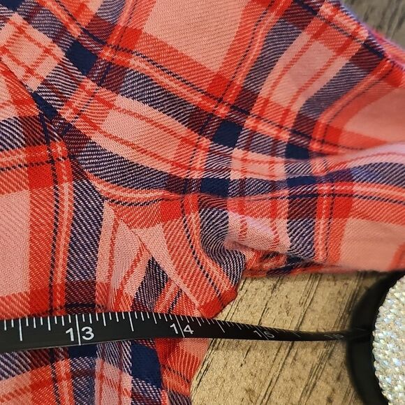 Red and Blue Plaid Long Sleeve Dress Size 8 H&M - Picture 4 of 11